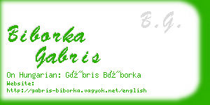 biborka gabris business card